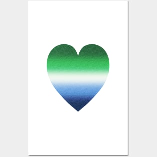 Gradient Gay Male Pride Heart Posters and Art